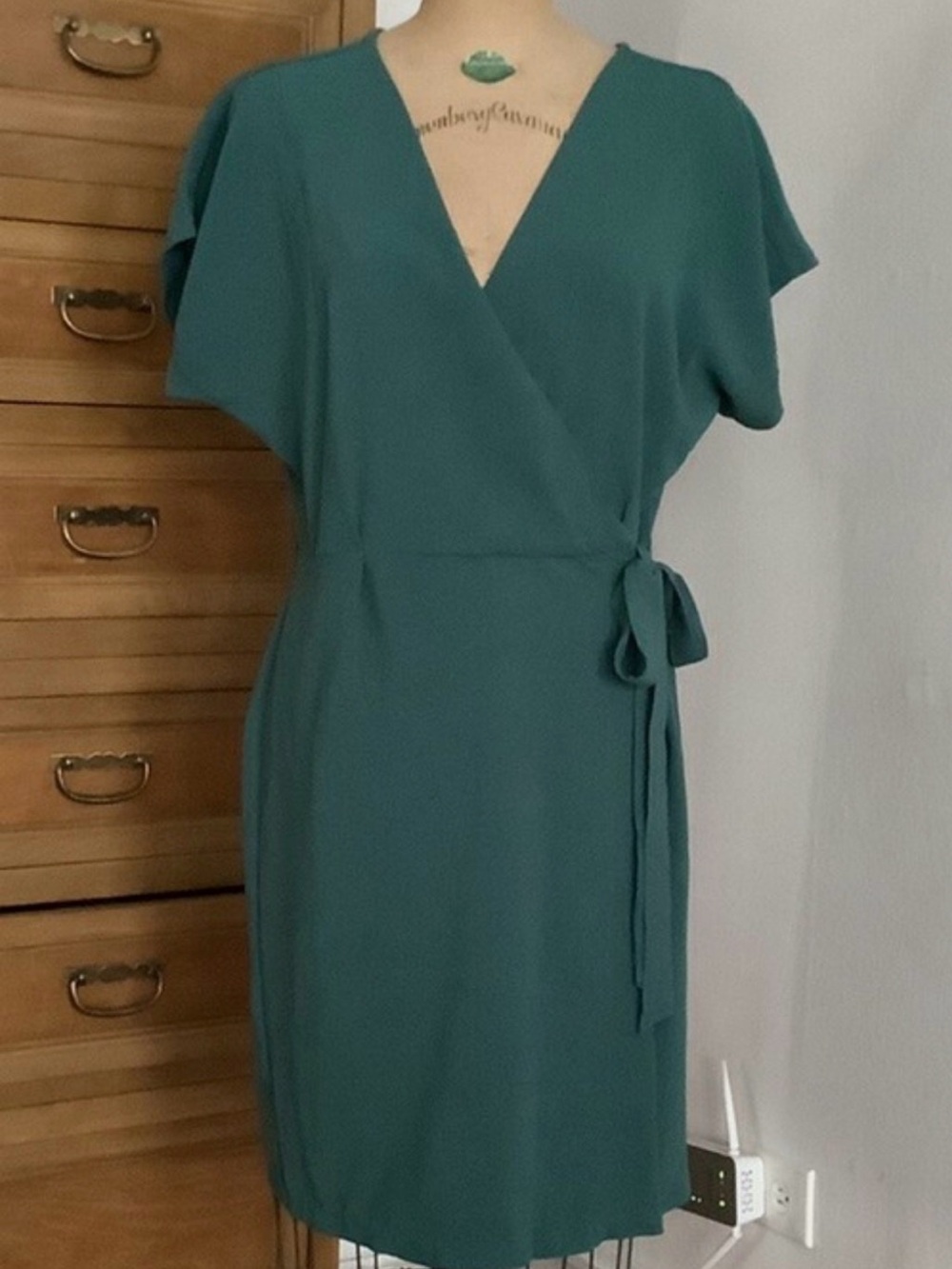 Bobeau Deep Forest Green Wrap Dress